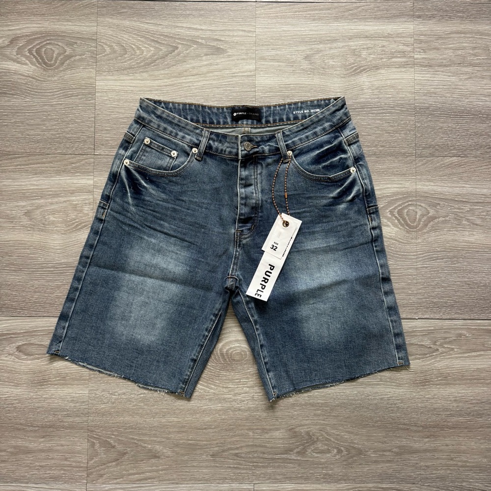 Purple Brand Denim Shorts Men’s Size 32 Blue Wash Raw Hem New